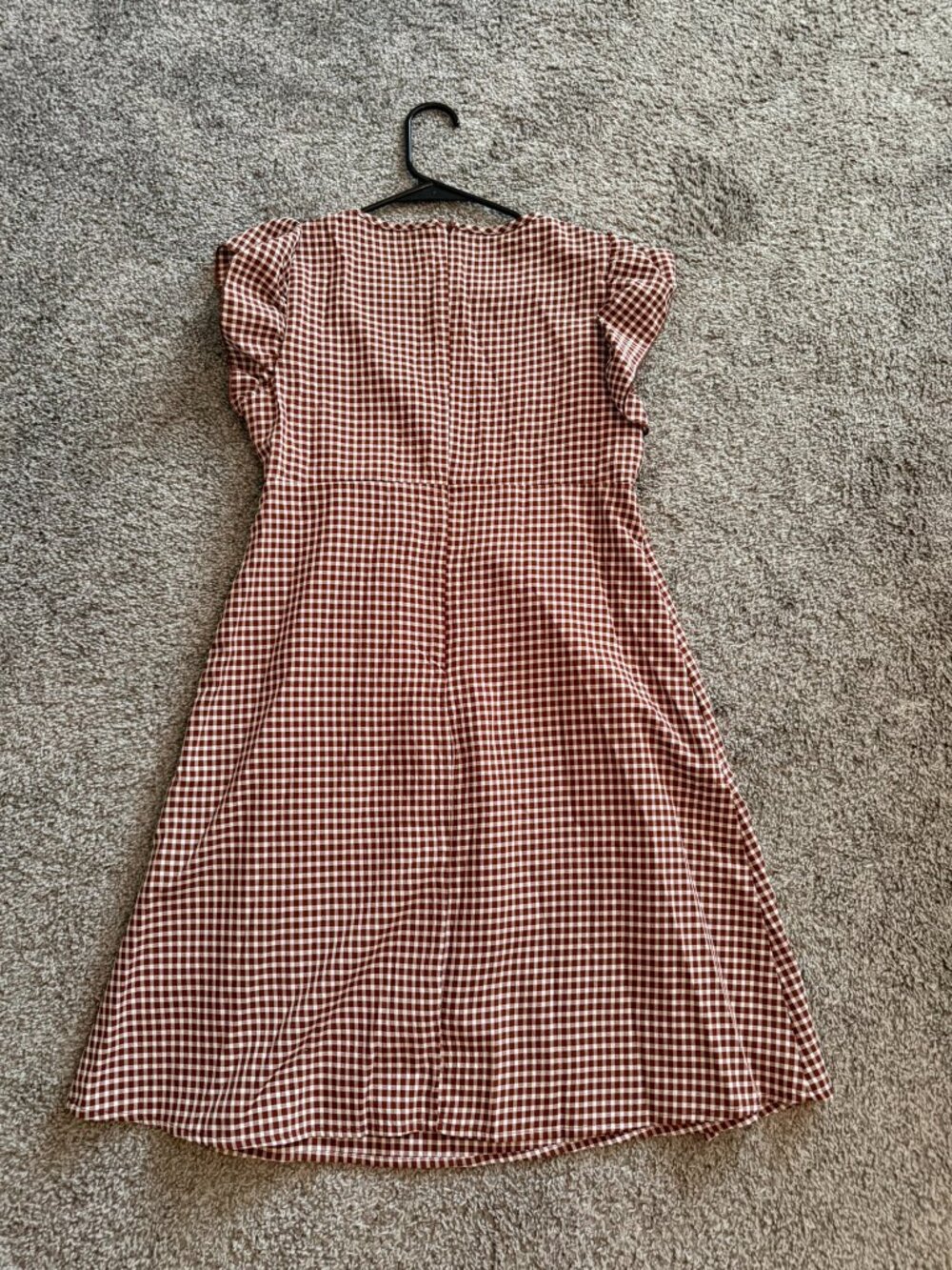 Brown Gingham Women's Dress - Picture 3 of 3